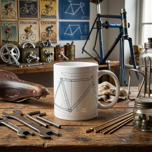 自転車フレームジオメトリ図 コーヒーマグカップ