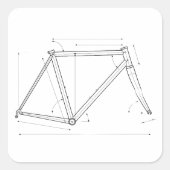 自転車フレームジオメトリ図 スクエアシール (正面)