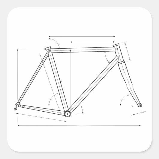 自転車フレームジオメトリ図  スクエアシール (正面)