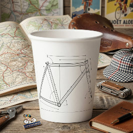 自転車フレームジオメトリ図 紙コップ