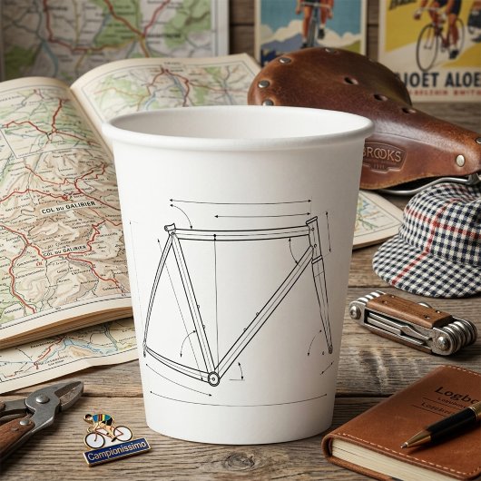 自転車フレームジオメトリ図 紙コップ