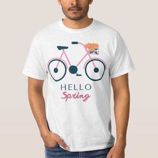 自転車フローラ春デザインTシャツ Tシャツ (正面)