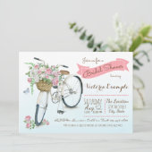 自転車ブライダルシャワー 自転車結婚式シャワー 招待状 (スタンド正面)