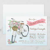 自転車ブライダルシャワー 自転車結婚式シャワー 招待状 (正面/裏面)