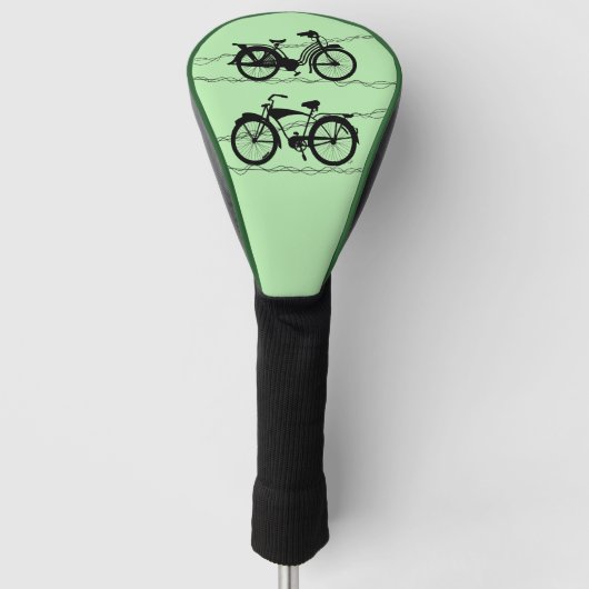 自転車ブラック1 ゴルフヘッドカバー (正面)