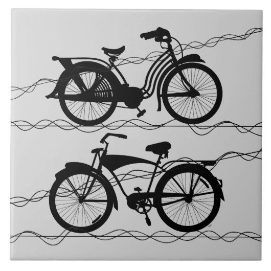 自転車ブラック1 タイル (正面)