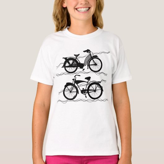 自転車ブラック1 Tシャツ (正面)