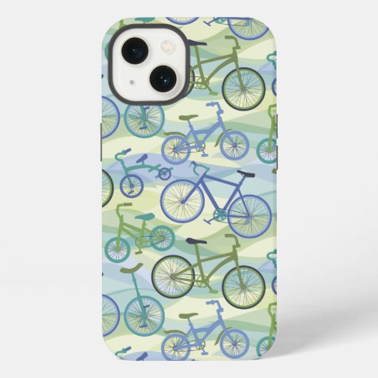 自転車ブルーグリーンiPhoneケース iPhoneケース (裏面)