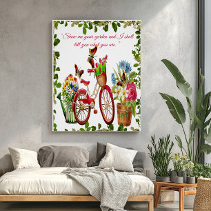 自転車プランターセンターピース屋外開花ガーデン ポスター