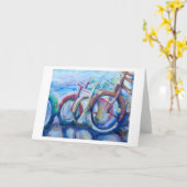 自転車プリントグリーティングカード カード (黄色い花)