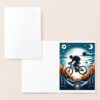 自転車ポスターの葉書 箔カード