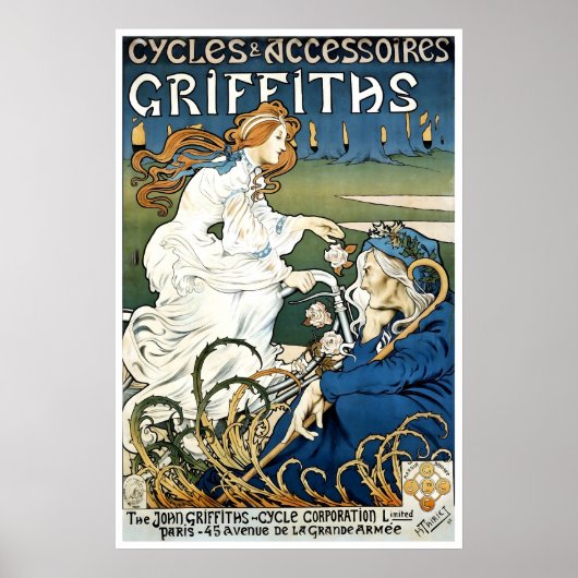 自転車ポスター グリフィス サイクリング プリント バイキング アート (正面)