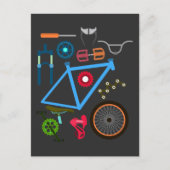 自転車マウンテンバイクアップヒルシフトMTBライダー ポストカード (正面)