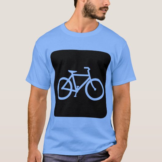 自転車マーク - ブラック Tシャツ (正面)