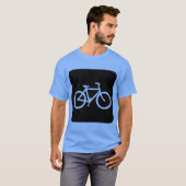 自転車マーク - ブラック Tシャツ (正面フル)