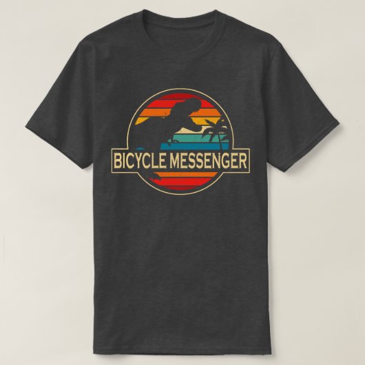 自転車メッセンジャー恐竜 Tシャツ (デザイン正面)