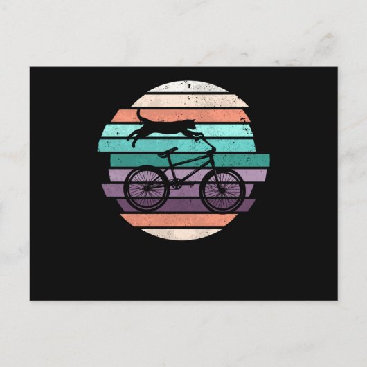 自転車モトクロス猫サイクリング猫ライダー ポストカード (正面)