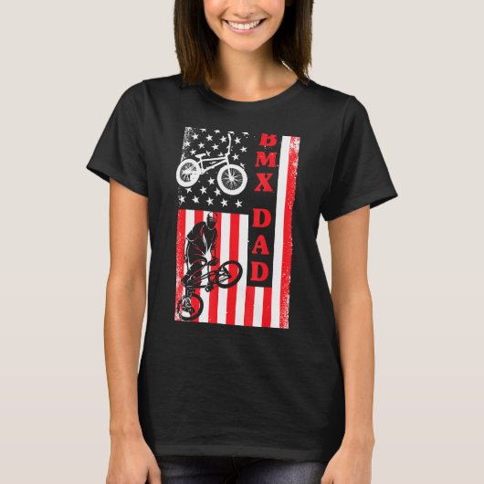自転車モトクロスBmxバイクライダーサイクリング4 Tシャツ (正面)