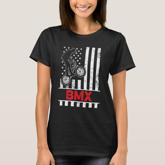 自転車モトクロスBmxバイクライダーサイクリング Tシャツ (正面)