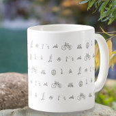 自転車ライおもしろいンスケッチアートユーモア コーヒーマグカップ