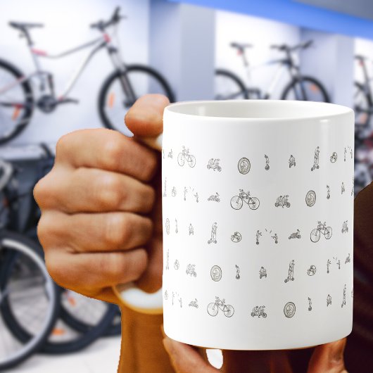 自転車ライおもしろいンスケッチアートユーモア コーヒーマグカップ