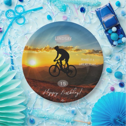自転車ライダーバースデーパーティープレートHAMbyWG ペーパープレート (パーティー)