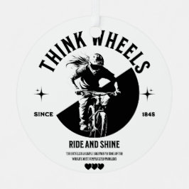 自転車ライダー用モノクロメタルオーナメント メタルオーナメント
