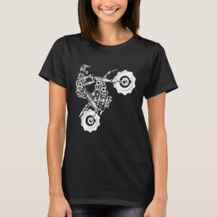 自転車ライダー。モトクロスの汚れ。サイクリングバイク Tシャツ