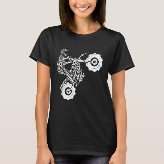 自転車ライダー。モトクロスの汚れ。サイクリングバイク Tシャツ (正面)