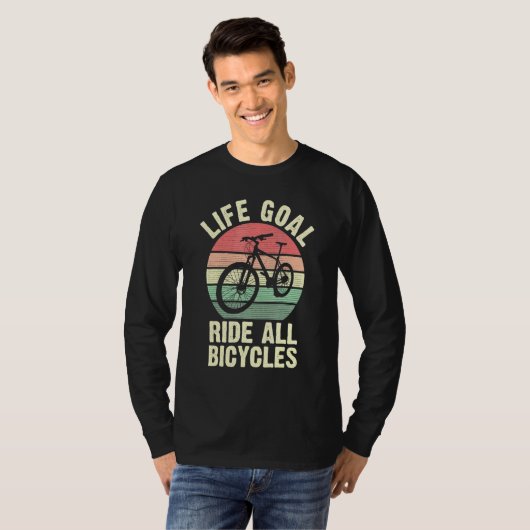 自転車ライフゴールサイクリストCycliのすべてのバイクに乗る Tシャツ (正面フル)