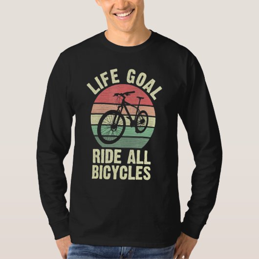 自転車ライフゴールサイクリストCycliのすべてのバイクに乗る Tシャツ (正面)