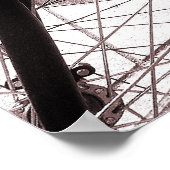 自転車ラック – ウォームトーンB&W ポスター (角)