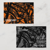 自転車ラック – オレンジ色 名刺 (正面/裏面)