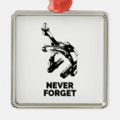 自転車リムブレーキ忘れあり メタルオーナメント (正面)