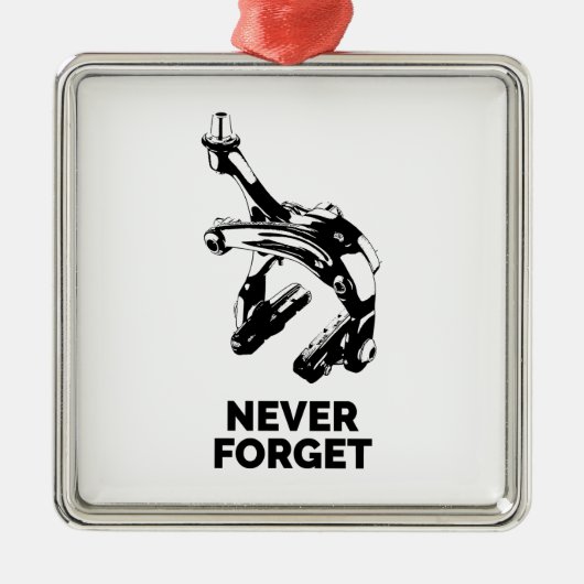 自転車リムブレーキ忘れあり メタルオーナメント (正面)