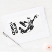 自転車リムブレーキ忘れあり 長方形シール (封筒)