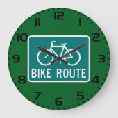 自転車ルート標識サイクリング路自転車道 ラージ壁時計 (正面)