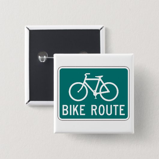 自転車ルート標識サイクリング路自転車道 缶バッジ (正面&裏面)