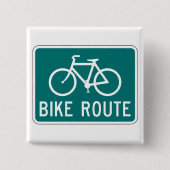 自転車ルート標識サイクリング路自転車道 缶バッジ (正面)