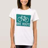 自転車ルート標識サイクリング路自転車道 Tシャツ (正面)