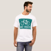 自転車ルート標識サイクリング路自転車道 Tシャツ (正面フル)