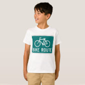 自転車ルート標識サイクリング路自転車道 Tシャツ (正面フル)