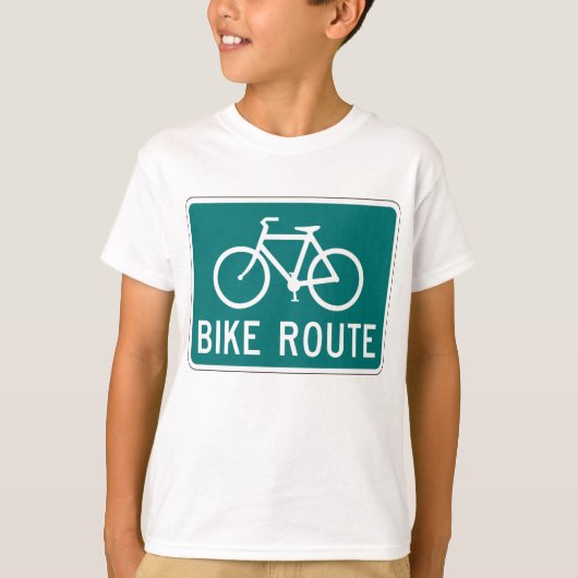 自転車ルート標識サイクリング路自転車道 Tシャツ (正面)