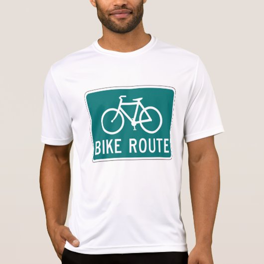 自転車ルート標識サイクリング路自転車道 Tシャツ (正面)