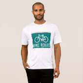 自転車ルート標識サイクリング路自転車道 Tシャツ (正面フル)