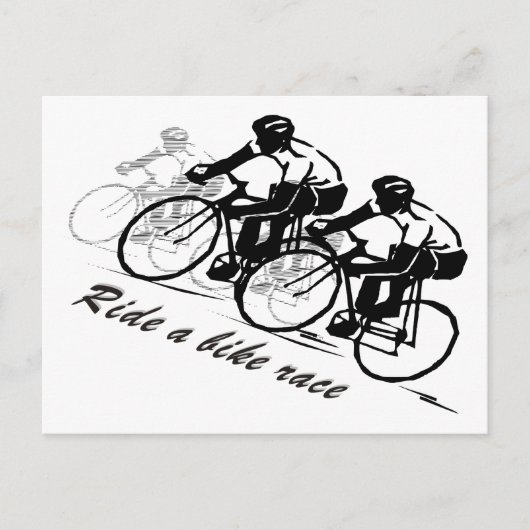 自転車レースに乗る ポストカード (正面)