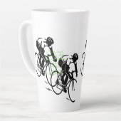 自転車レースアート カフェラテマグ (左アングル)