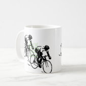 自転車レースアート コーヒーマグカップ (正面左)