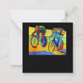 自転車レースサ   イクリング好き女性スプリントフィニッシュ ノートカード (正面)