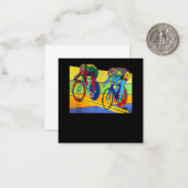 自転車レースサ イクリング好き女性スプリントフィニッシュ ノートカード (正面/裏面インサイチュ)